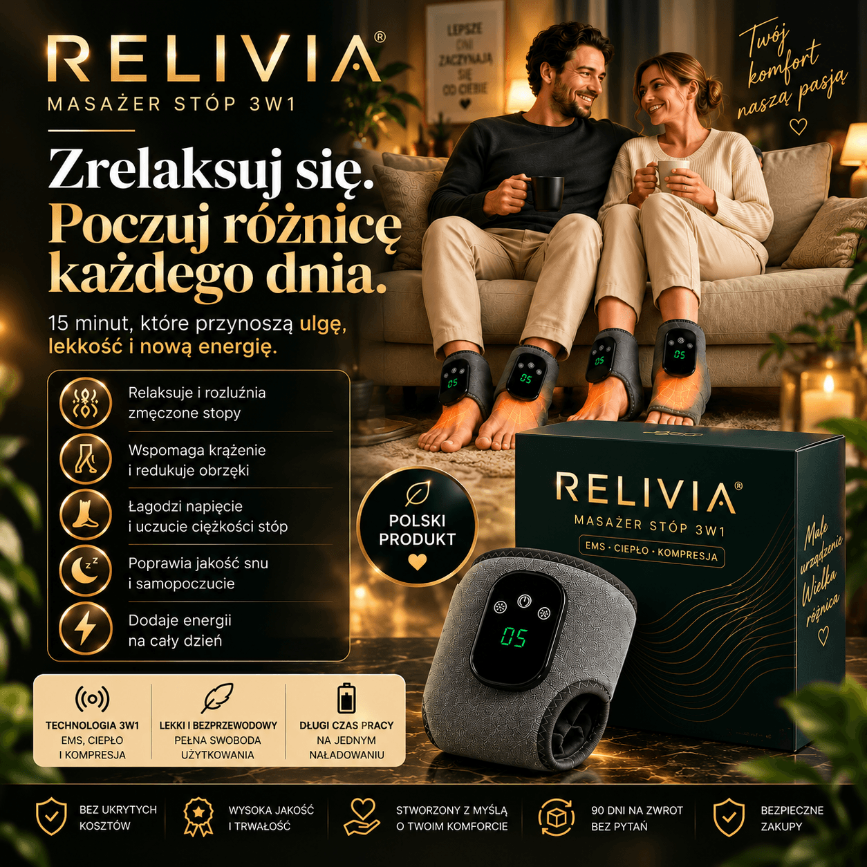 RELIVIA™ 3w1 - Masażer kostek